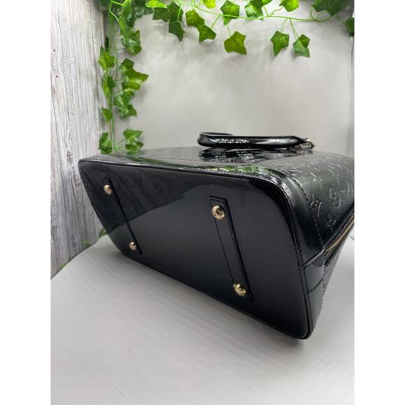Louis Vuitton Black Patton Leather Vernis Alma GM Noir Magnetique Designer Bag - Picture 4 of 16